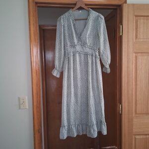 Chic Long Sleeve Floral Dress